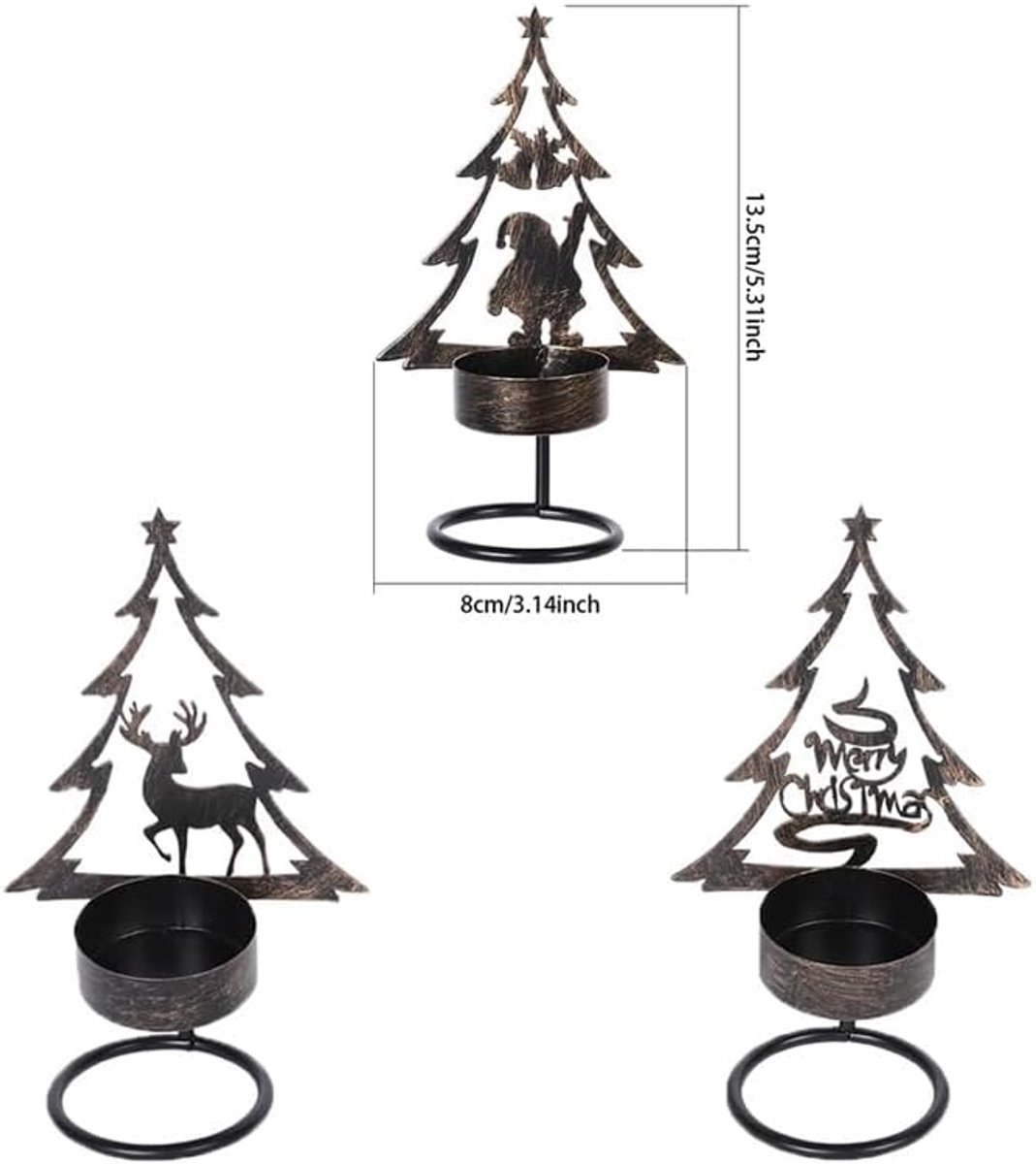 Candle Holder - Metal Candle Holder - Set of 3 - Candle Holder - Suitable for Christmas, Valentine's Day, Mother's Day, Weddings, Holidays and Home Accessories — image 5