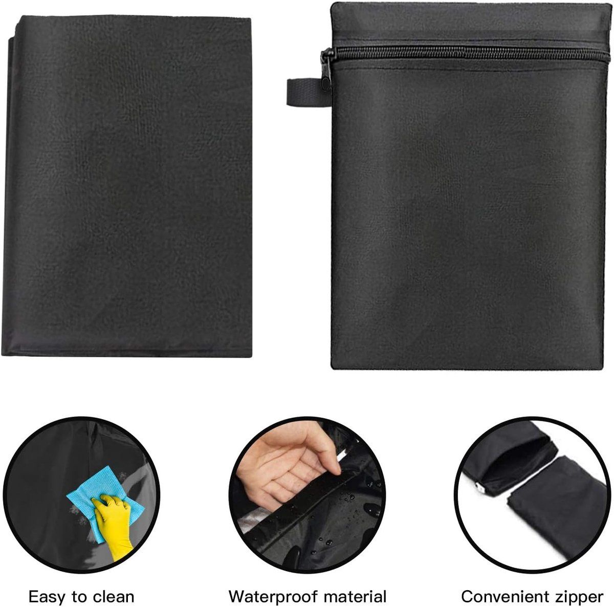 Barbecue Cover, BBQ Cover, Waterproof, 420D Gas Grill, With Adjustable Cord, UV Protection, Windproof, Round Dustproof 77 × 90 cm — image 3