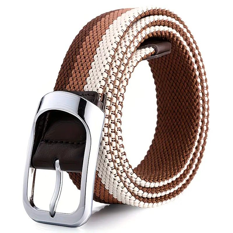 Three-Color Braided Golf Elastic Belt, Unisex, Stretchy Comfort and Versatile Matching, Top Choice for High-Quality Casual Trouser Belts(Black+white+gray) — image 4