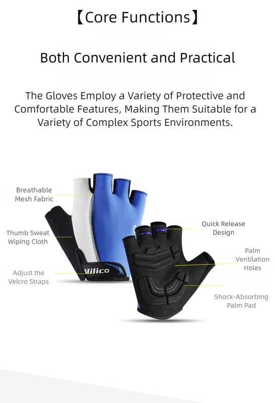Size M Black Padded Half-Finger Cycling Gloves - Breathable Shock-Absorbing Workout Gloves for Gym & Fitness โ image 6