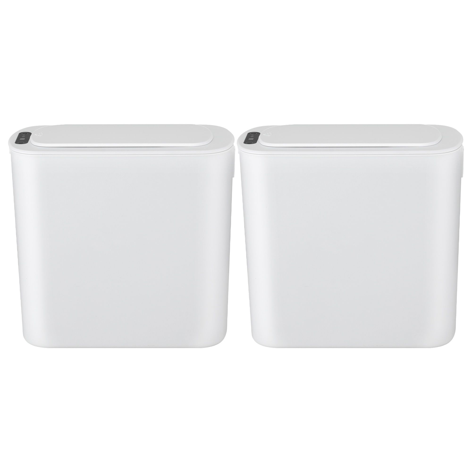 Devanti Automatic Trash Bin 2PCS with Lid 11L Motion Sensor Kitchen Bin Touchless Garbage Can Modern White Plastic Slim Rubbish Bin with Liner Holder for โ image 3