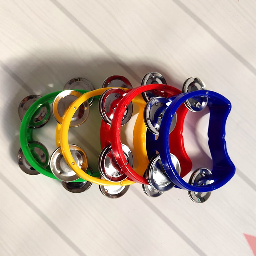 4pcs Hand Tambourine Drum Bell Metal Jingles Percussion Kids Musical Game Toys One Size Multicolor โ image 6