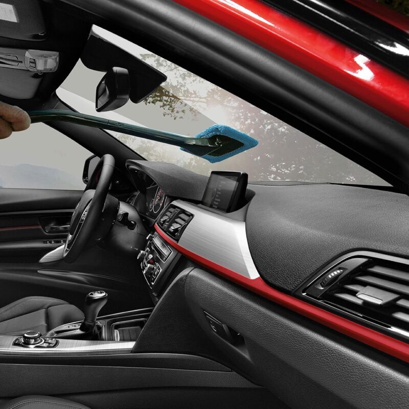 Interior Windshield Cleaner - Long Handle Car Windshield Cleaner Interior Windshield Cleaning Fog Moisture Removal - Pack of 2, Microfiber material โ image 3