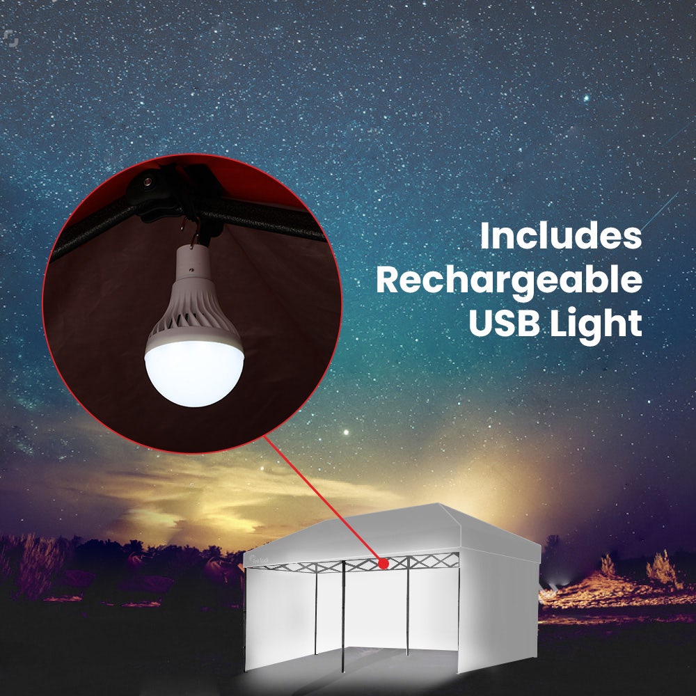 RED TRACK Accessory Pack for 6 × 3m White Gazebo, includes Walls, Wheeled Carry Bag, Rechargeable USB Lamp — image 2