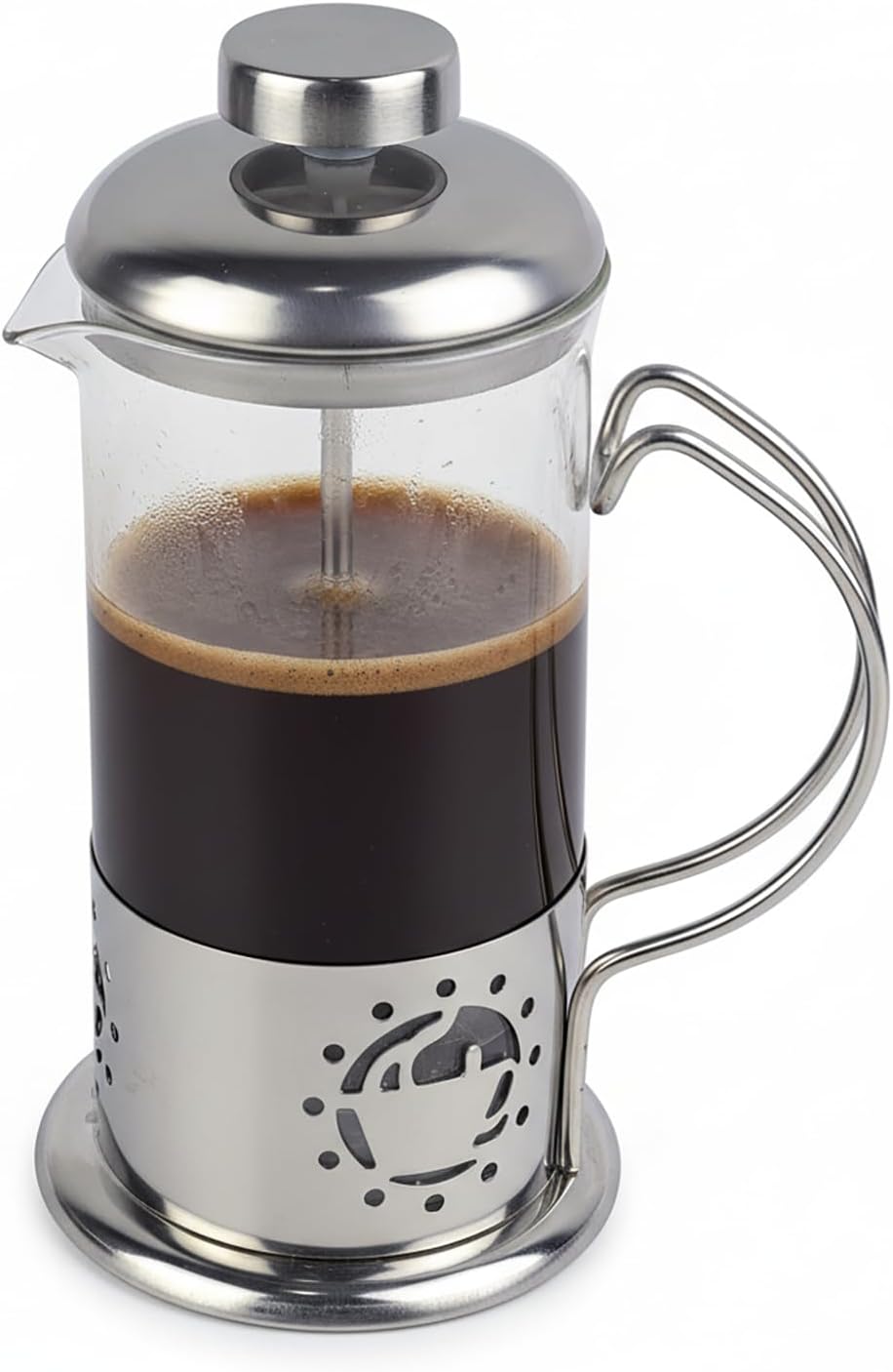 Single Serve French Press Coffee Maker โ 12 oz Mini Stainless Steel & Glass Brewer for 1 Cup, Portable & Affordable Manual Coffee Press with Fine Mesh Filter
