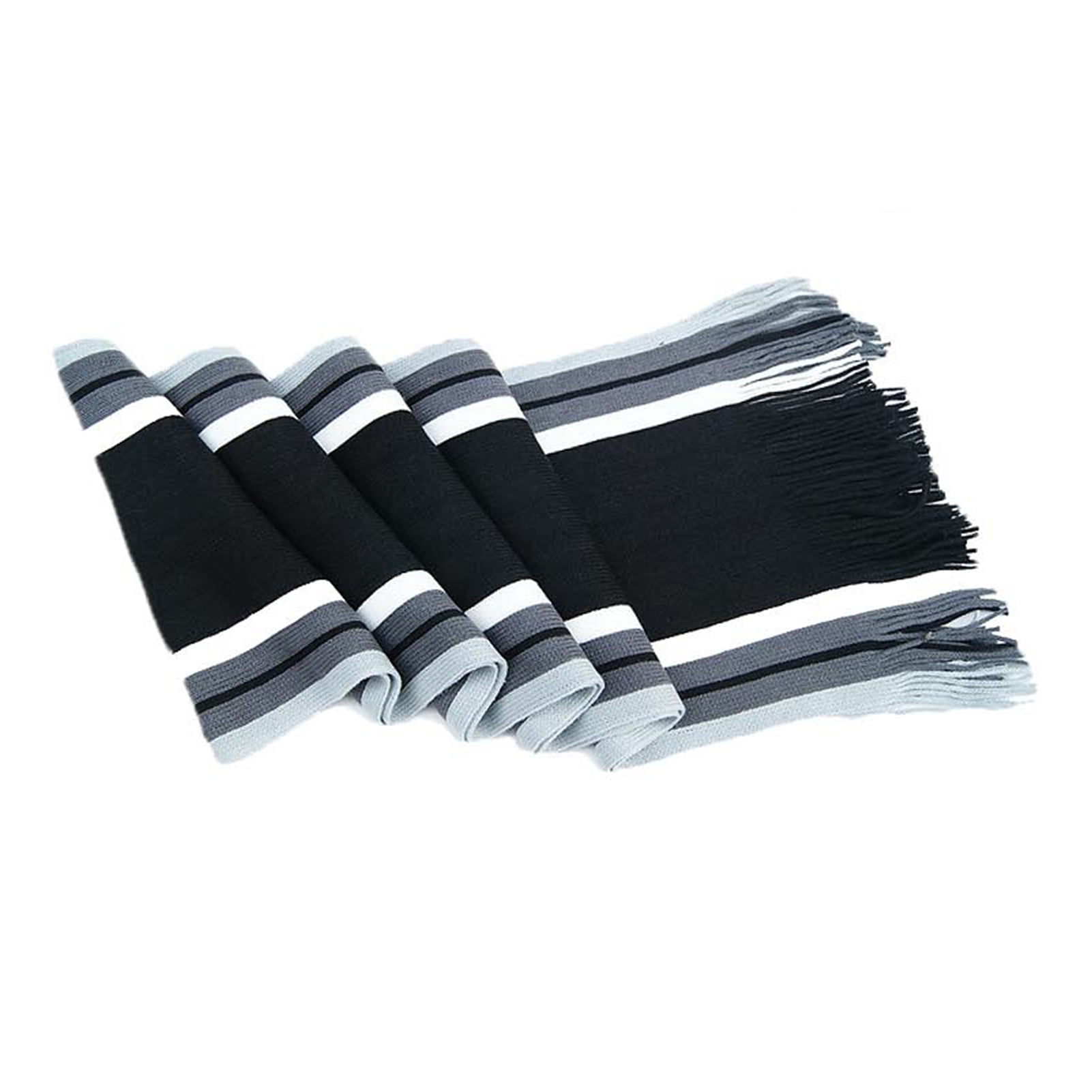 Men's Winter Scarf - Classic Striped Tassel Edge Soft Warm Scarf, Woolen Yarn Knitted Scarf Purple โ image 4