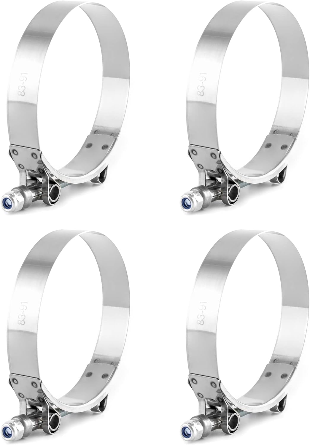 3" T-Bolt Hose Clamp Stainless Steel, Working Range 83mm-91mm for 3" Hose ID, Turbo Intake Intercooler Clamp, 4 Pack โ image 5