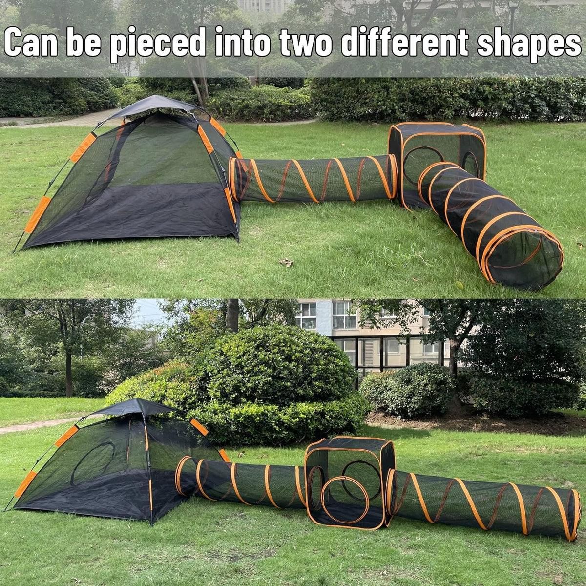 4pcs Outdoor Pet Enclosure Dog Cat Folding Tunnel Italian Combination Tent — image 5
