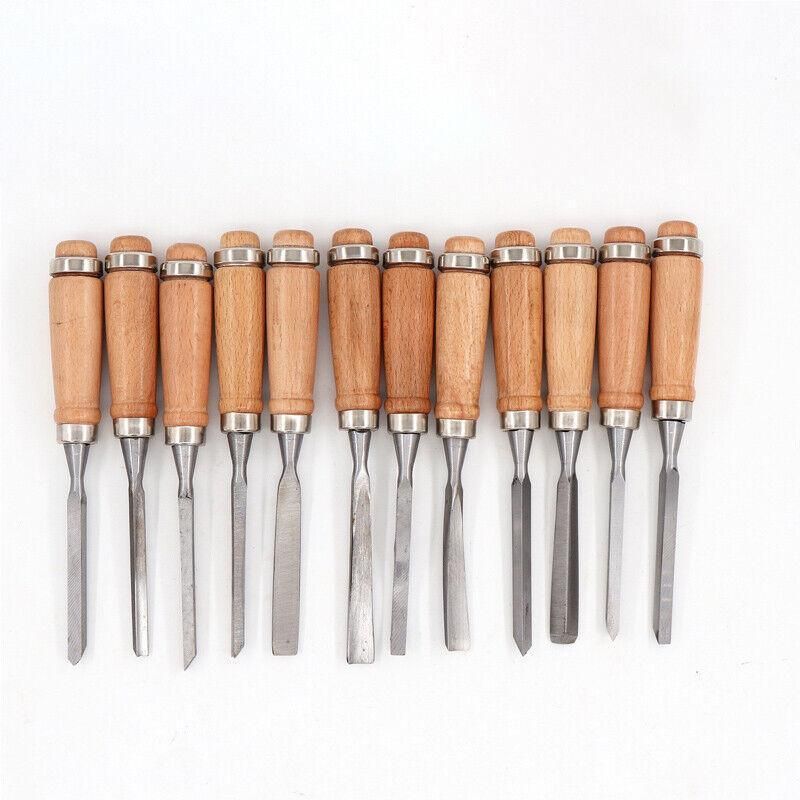 12PCS Wood Carving Chisel Set with Hardwood Handles for Woodturning and DIY — image 3