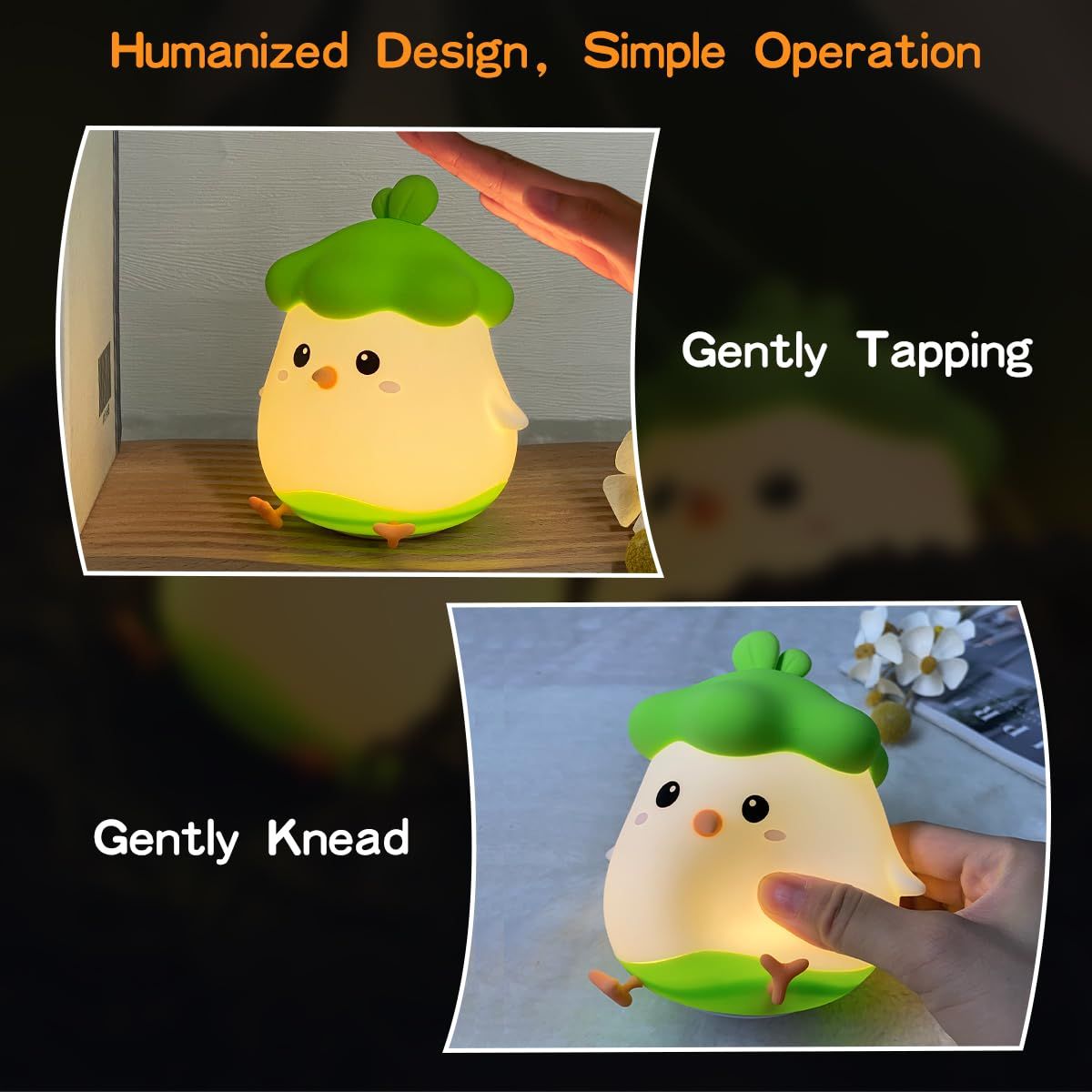 Night Light for Kids, Cute Silicone Nursery Chicken Lamp for Baby and Toddler, Animal NightLight for Boys and Girls — image 3