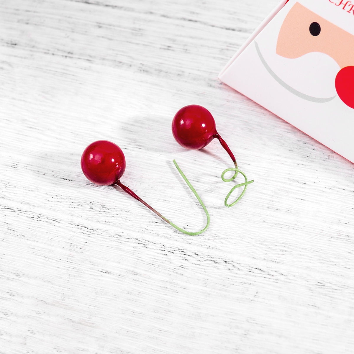 100 Pcs Christmas Artificial Red Berries for Holiday Home Decoration, Realistic Faux Berry Garland Accents — image 6