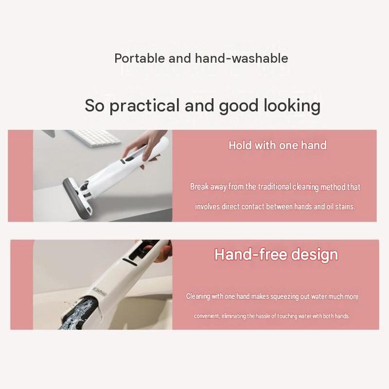 Mini Handheld Foldable Mop WIth ABS Handle and 3 Sponge Head- Hand-Free Squeeze Design - Compact Desktop Cleaner for Kitchen and Bathroom โ image 4