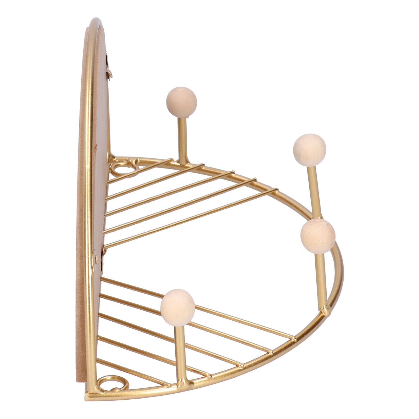 Display Shelf Storage Rack with Clothes Hanger Hook for Home Living Room Entryway GoldS — image 5