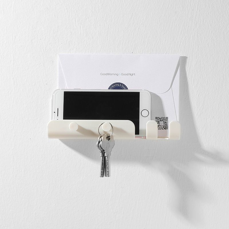 Self-Adhesive Wall Mount Mail Letter Holder with 2 Key Hooks Organizer ~ Holds Car/House Keys, Leashes, Mails, Phones-3pcs โ image 3