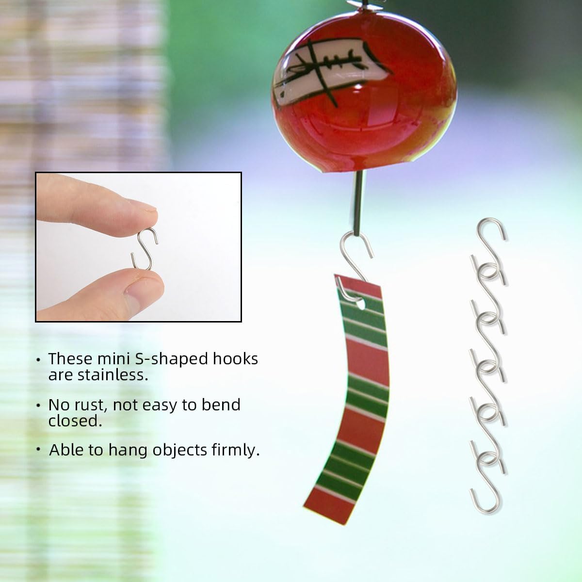 100 Mini S Hooks - Metal Shaped Hangers for Crafts, Jewelry & DIY Key Chains — image 5