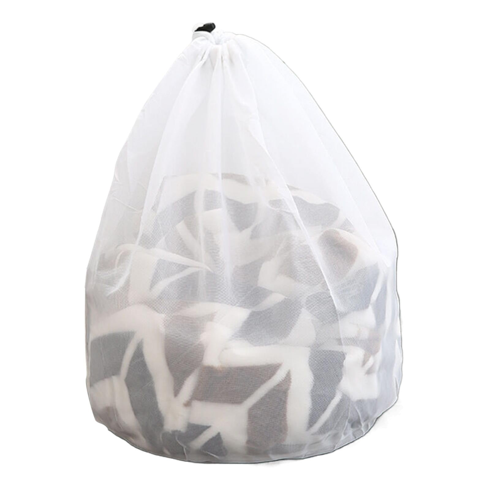 Breathable Storage Sack, Drawstring Laundry Bags, Heavy-Duty Nylon Drawstring Bag, Large Nylon Mesh Gift Dishwasher Bag with, 80 × 60 cm