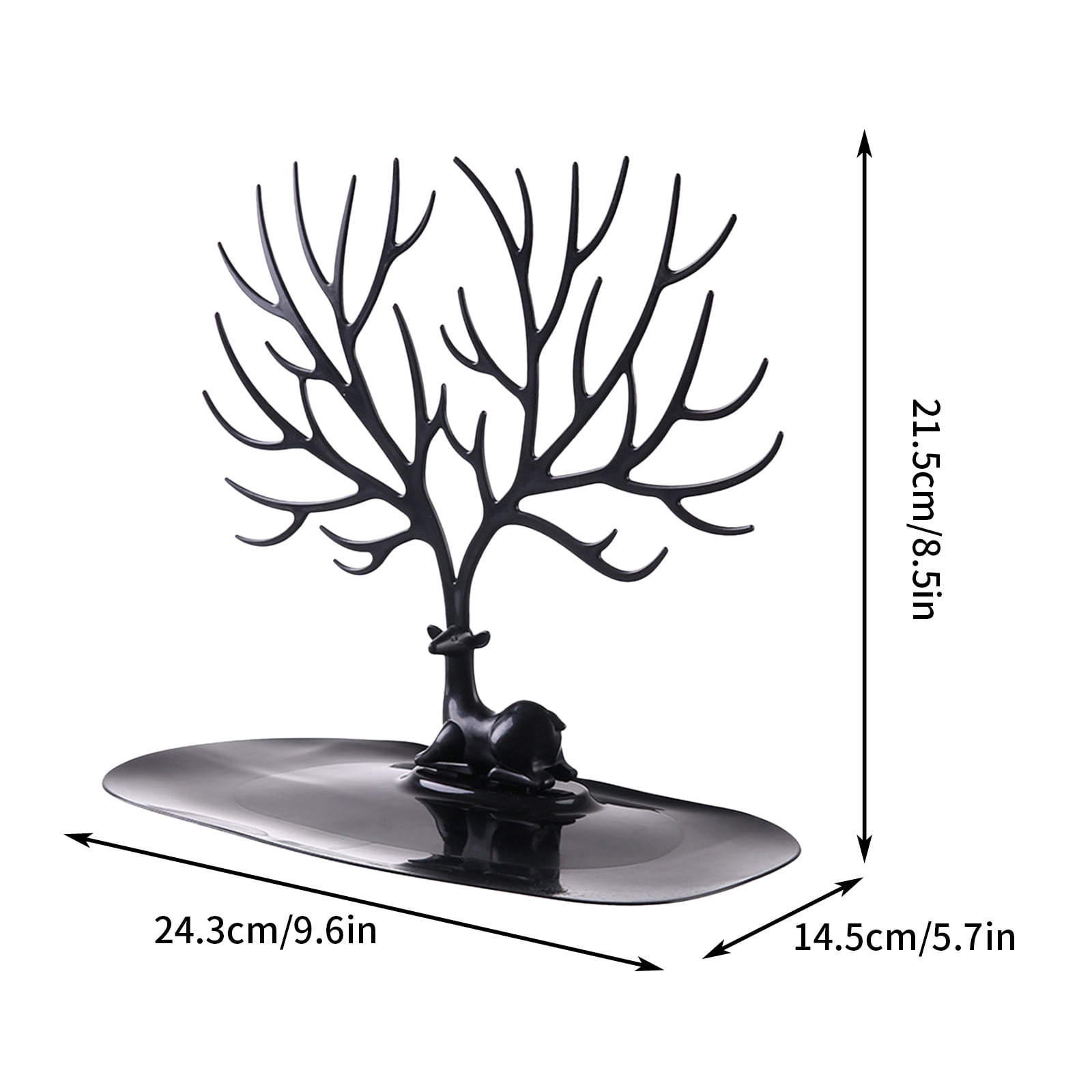 Jewelry Tree Stand Organizer Jewelry Display Tray Deer Tree Jewellery Holder Hanger for Necklaces Bracelet Earrings Birthday Gifts Jewellery Stand Rack Storage — image 2