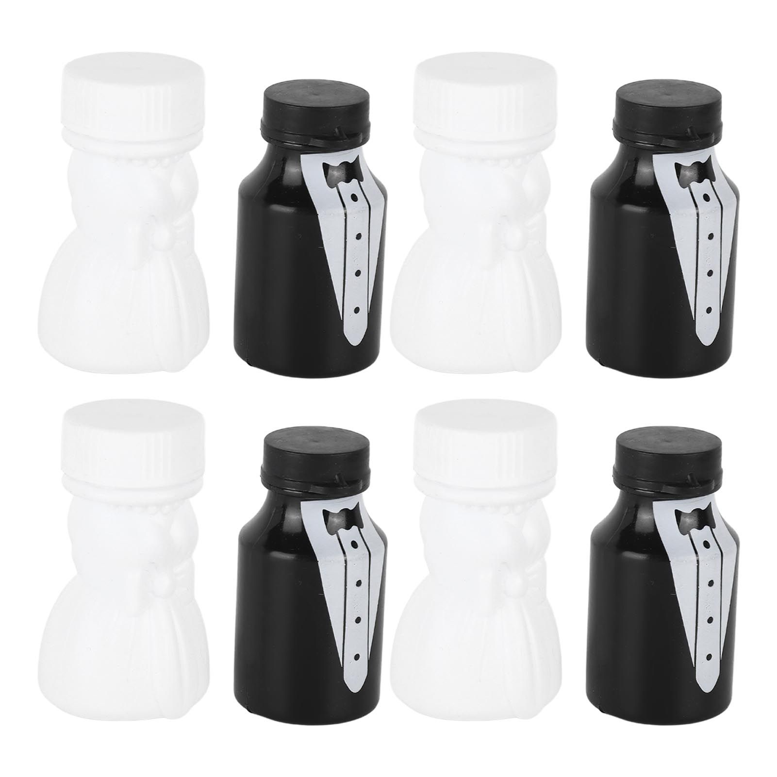 26PCS Wedding Bubble Bottles Bride and Groom Shape Mini Bubble Party Bottle for Anniversary Engagement Bridal Celebration Black and White โ image 3