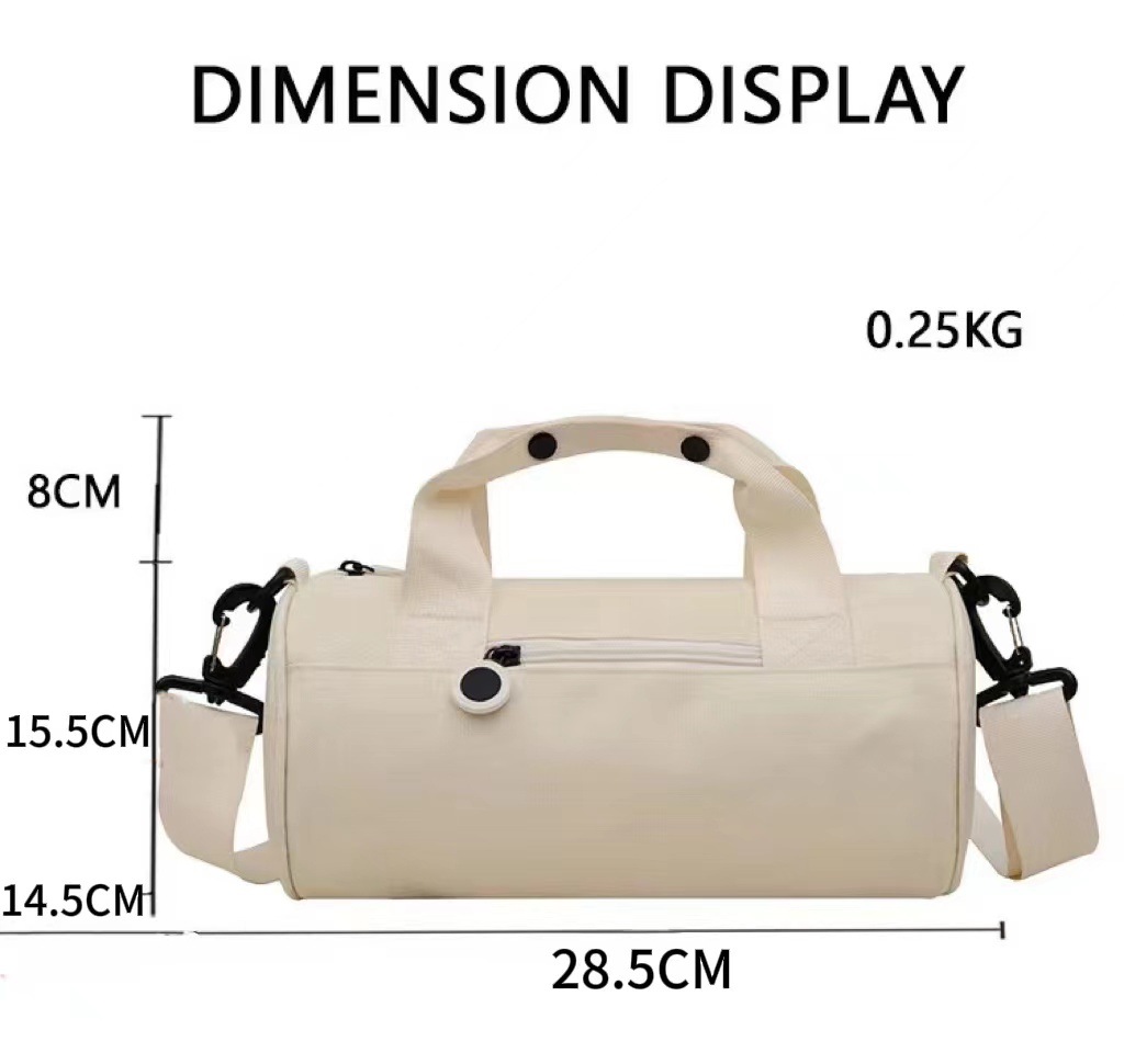Waterproof Oxford Cylindrical Travel Bag - Large Capacity Handbag with Shoulder Strap(Blue) — image 6