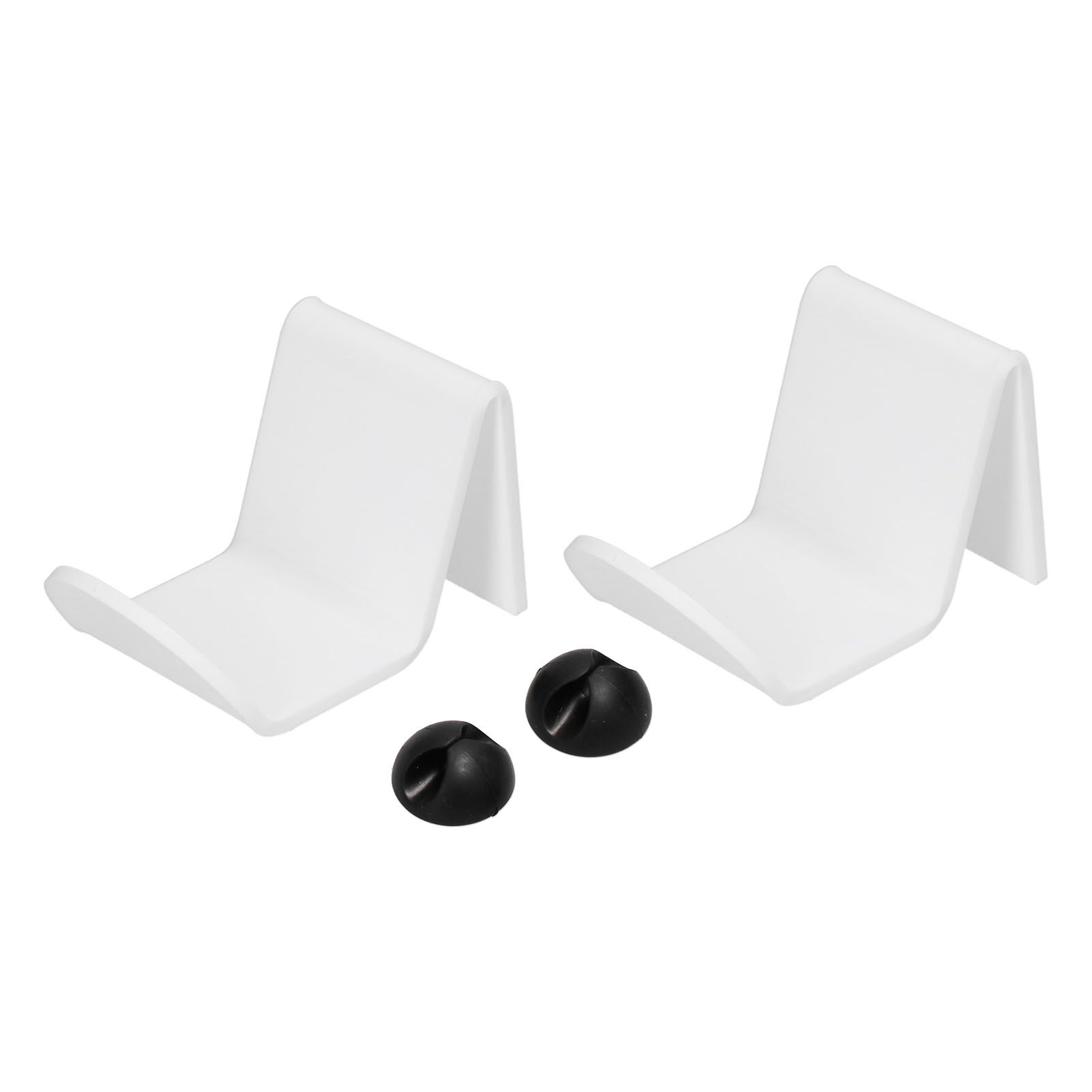 2pcs Game Controller Stand White Acrylic Durable Gamepad Holder with Wire Clamp for Gamepad Headphone Organizing β image 4