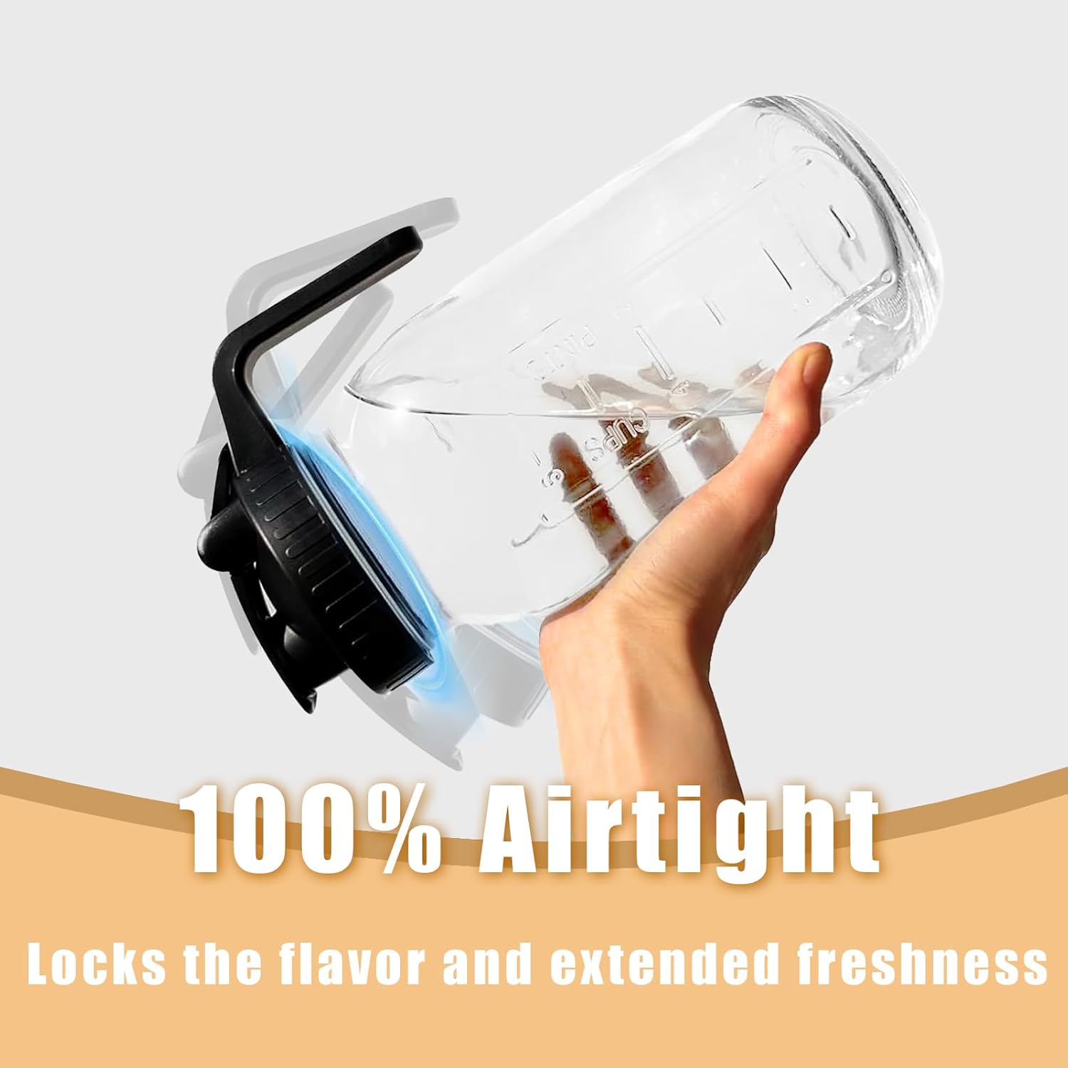 Mason Jar Pour Spout Lid for Wide Mouth Mason Jars, Mason Jar Pitcher Flip Cap Airtight Handle Lid, Leak Proof Seal Cover, Pack of 2 — image 4