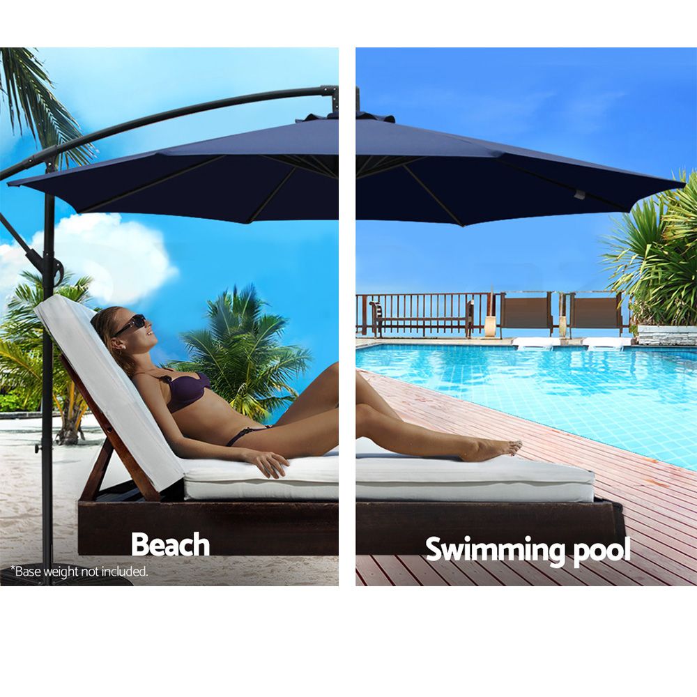 Instahut 3m Outdoor Umbrella Cantilever Beach Garden Patio Navy — image 5