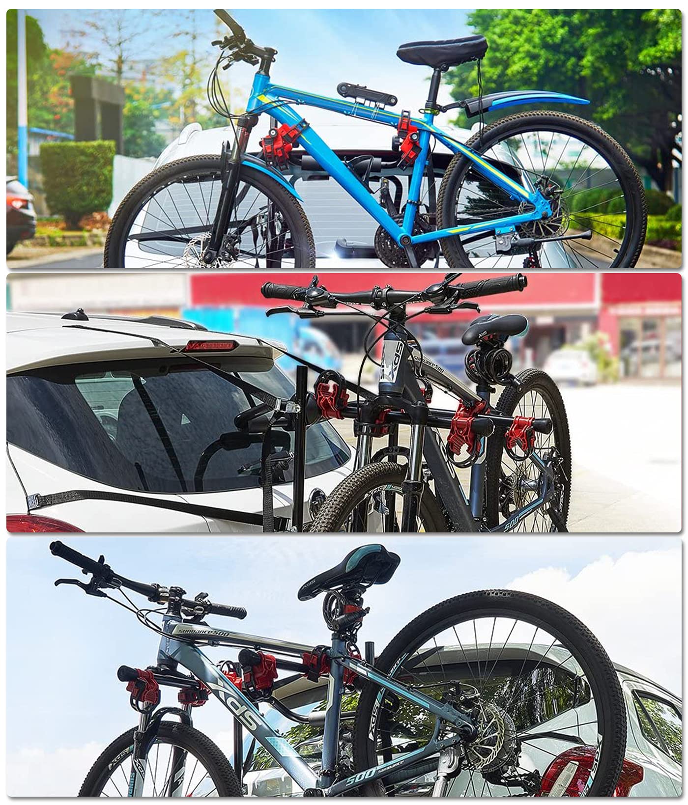 3 Bike Universal Cycle Bicycle Car Rear Carrier Rack Hanger Mount for Car Sedan Hatchback Minivan SUV โ image 6