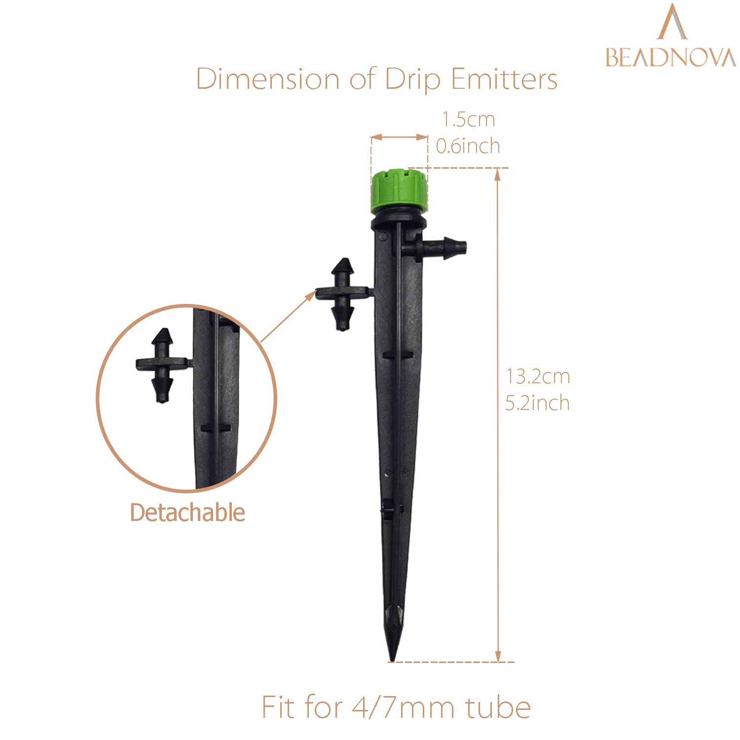 Irrigation Drippers 50pcs Drip Emitters for 1/4 Inch Irrigation Sprinkler 360 Degree Micro Sprinkler Adjustable Drip Heads Drippers for Garden Patio Lawn β image 2