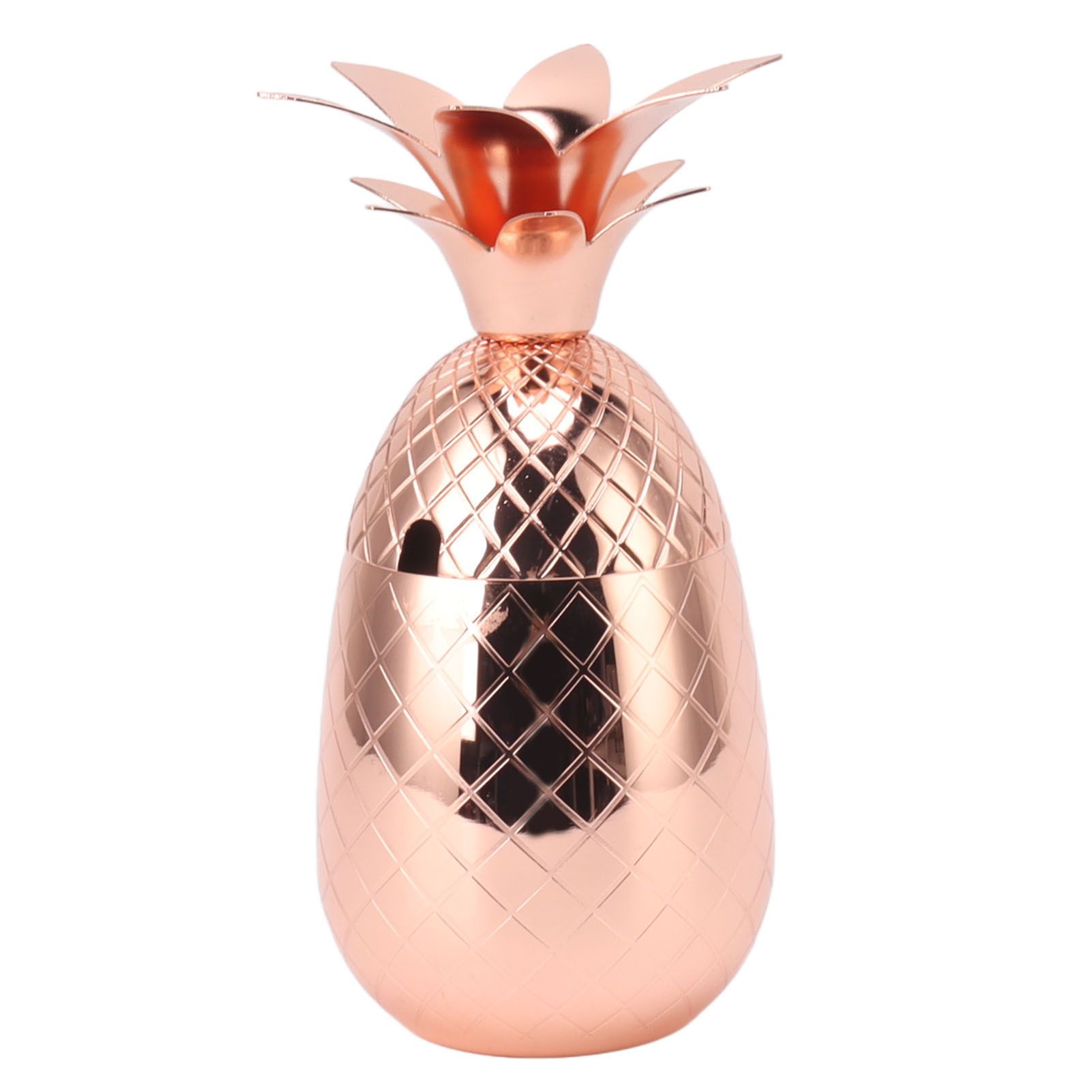 Cocktail Shaker Pineapple Shape Stainless Steel Polished Smooth Surface 500ml for Home Bar Rose Gold โ image 5