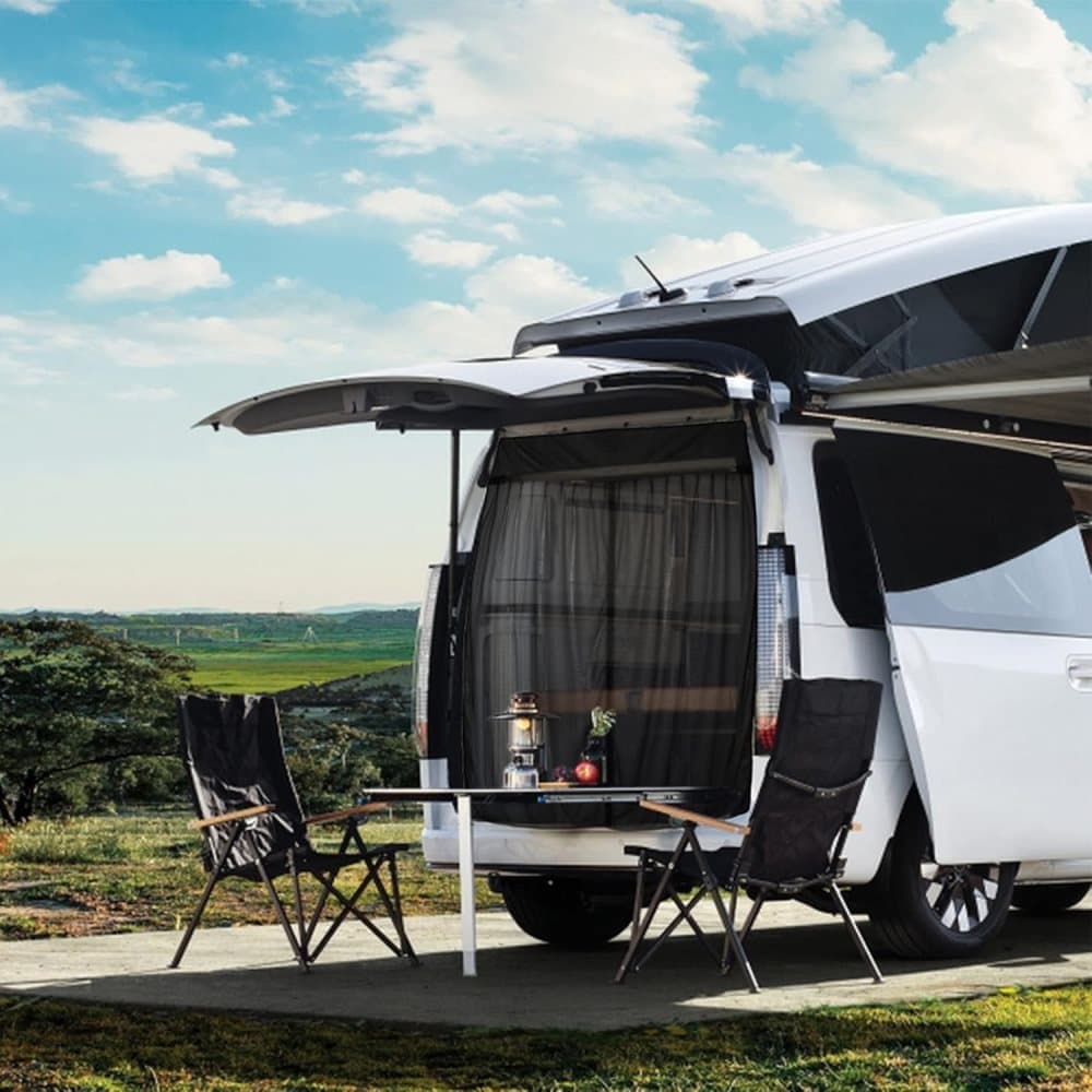 Magnetic car trunk mosquito net 165 × 165cm, compatible with most vehicles for ventilation and insect protection, ideal for camping and fishing — image 6