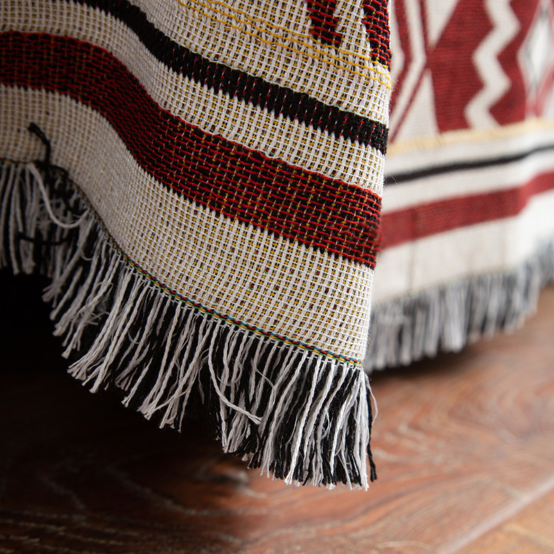 Sucre Nordic Style Woven Throw Blanket - Chic Sofa Cover with Fringe - 130 x 180cm โ image 2