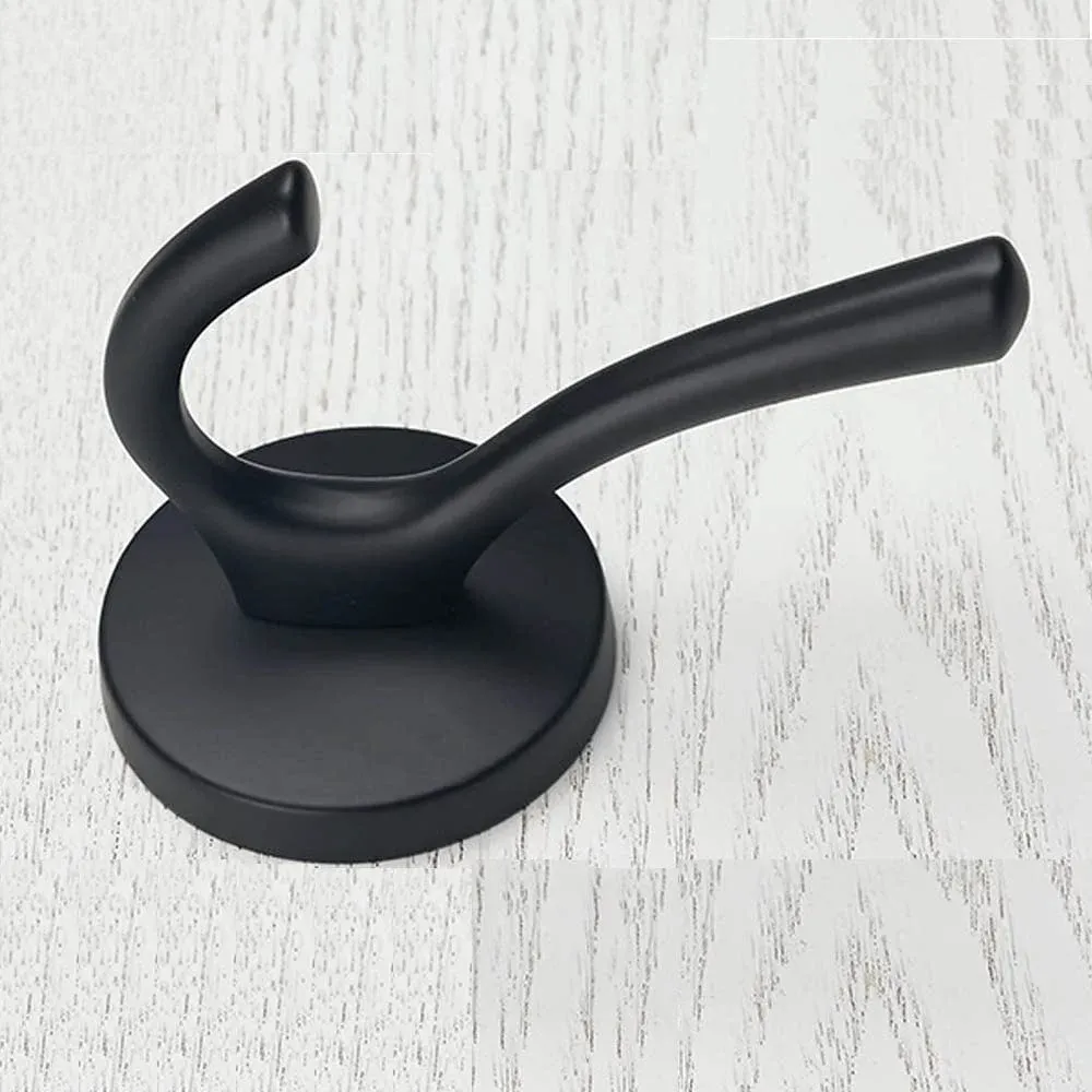 2 Pack Wall Hooks, Heavy Duty Self Adhesive Coat Towel Robe Hangers for Bathroom Kitchen, Black โ image 4