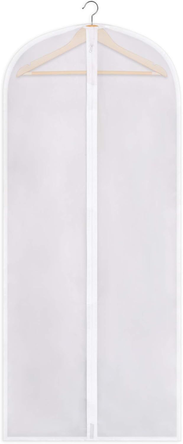 Zippered Garment Bag, Large 53 × 23 inches, Dress Bag for Gowns, Suits, Jackets, Dresses, Hanging Clothing Storage Bag, Water Repellent, Dust Proof, Clear (1 — image 3