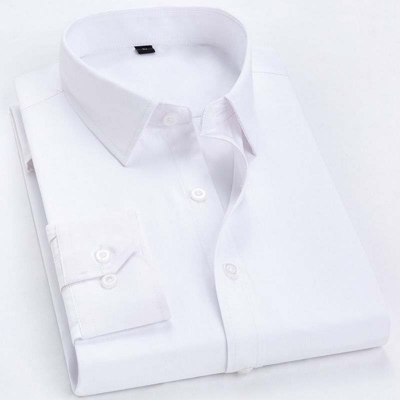 Men Cotton Shirt Long Sleeve No Iron Work Pink long sleeves without pockets 37/S — image 3