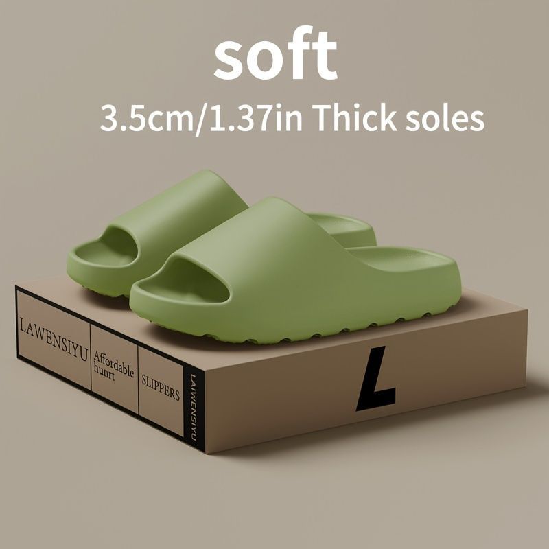 Unisex Soft Thick-Sole Slippers – 3.5cm Cushioned Comfort - Green - Size 11(AU11/EU42) — image 5