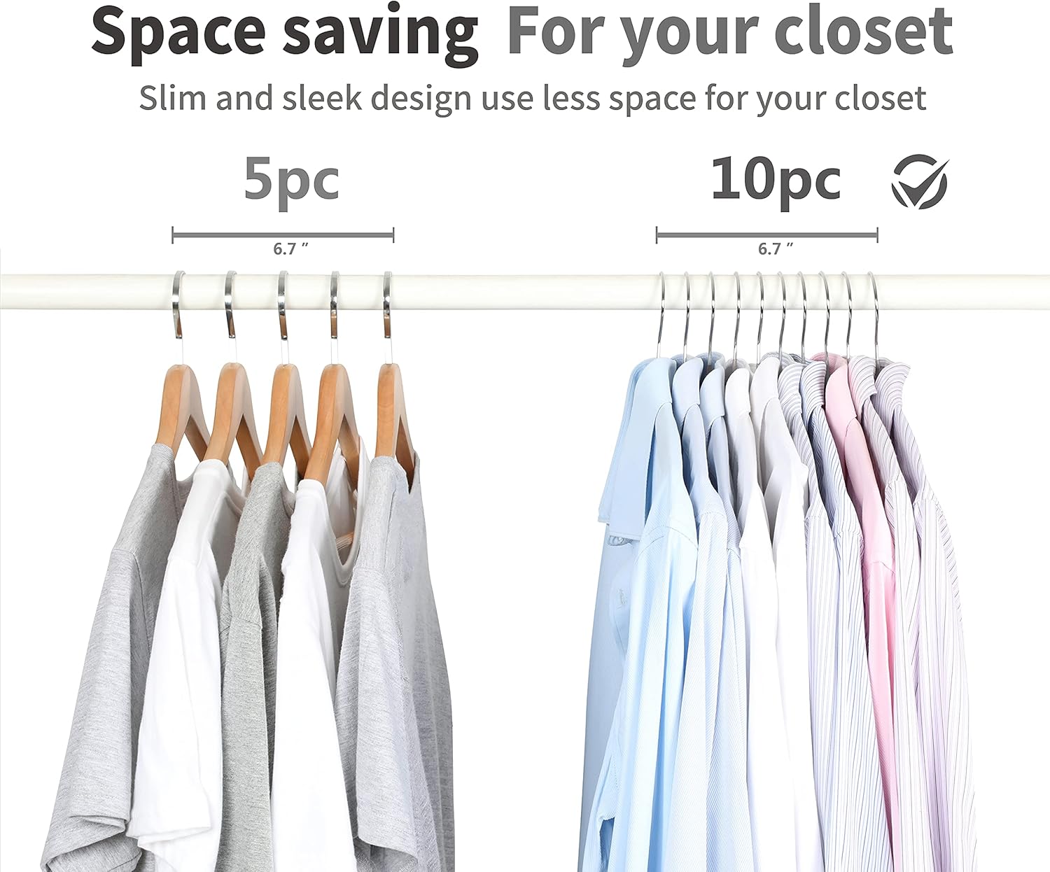 TOPIA HANGER Metal Hangers 20 Pack, Non Slip Clothes Hangers Space Saving, Heavy Duty Rubber Coated Wire Hanger for Coat, Shirt, Dress, Pants-Grey, CT12G — image 6