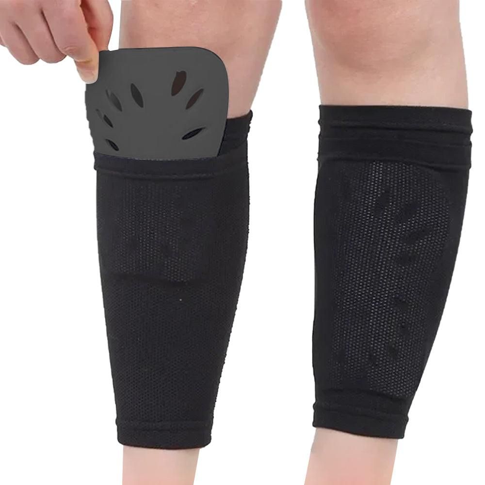 Pair of Soccer Shin Guards Breathable Calf Protective Gear for Adults Black β image 3