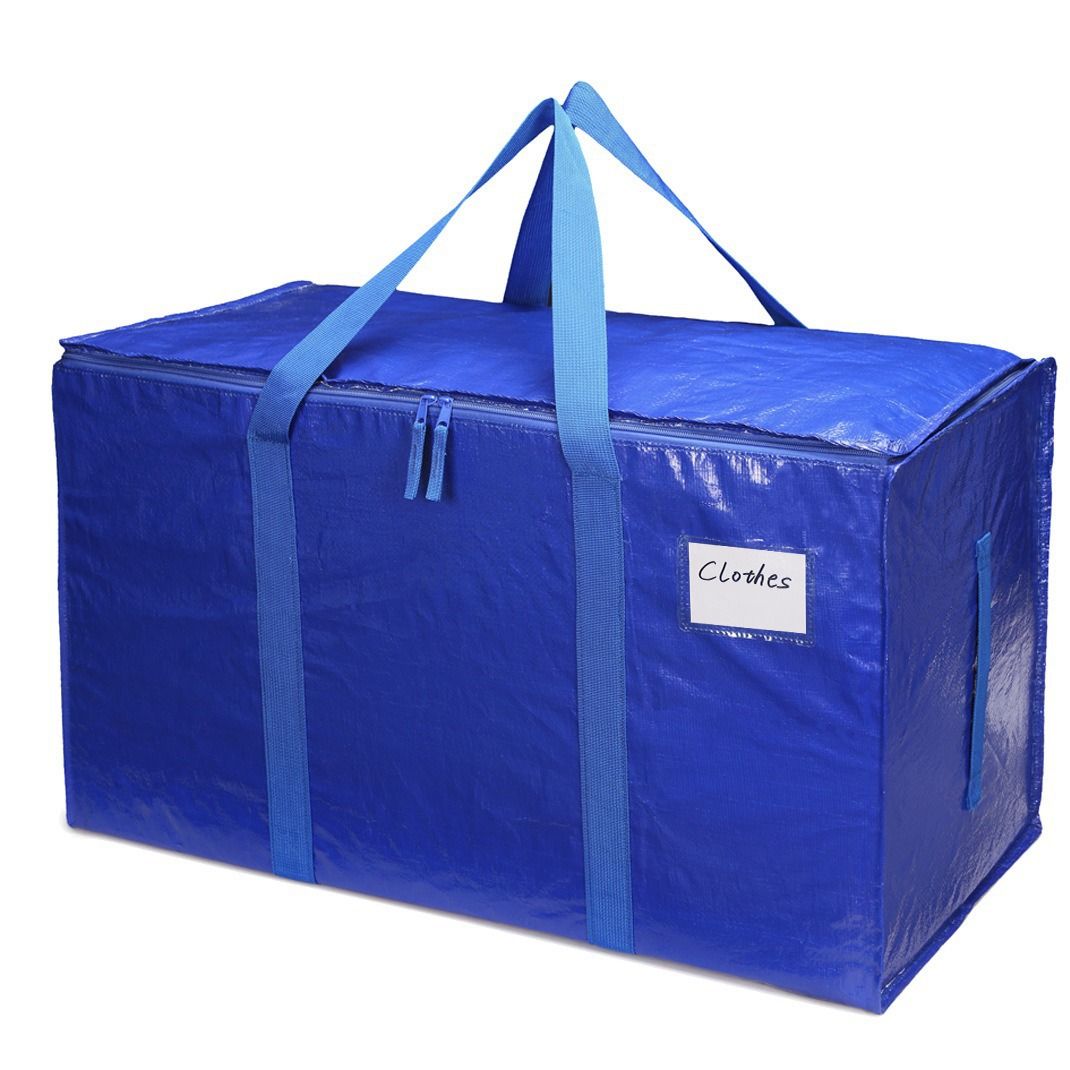 Moving Bags PE Woven Zipper Storage Cube Blue 【69*35*38】 — image 3