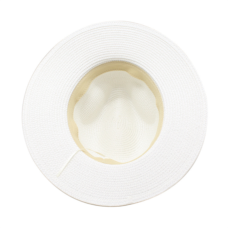 Yellow Women's Wide-Brim Straw Hat with Rhinestones - Elegant and Breathable Sun Hat for Summer Outdoors,M(56-58cm) — image 3