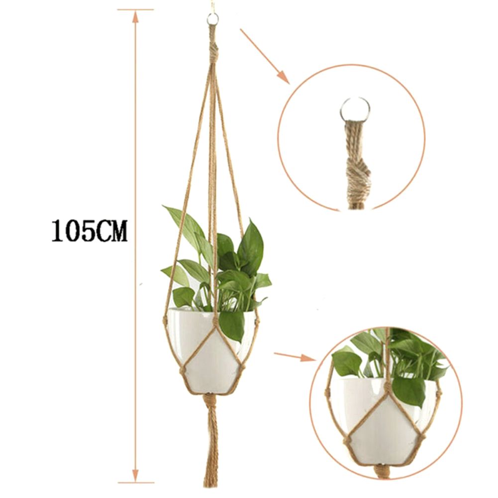 6Pcs Macrame Plant Hanger Vintage Rope Basket Indoor Outdoor Hanging Plant Holders โ image 4