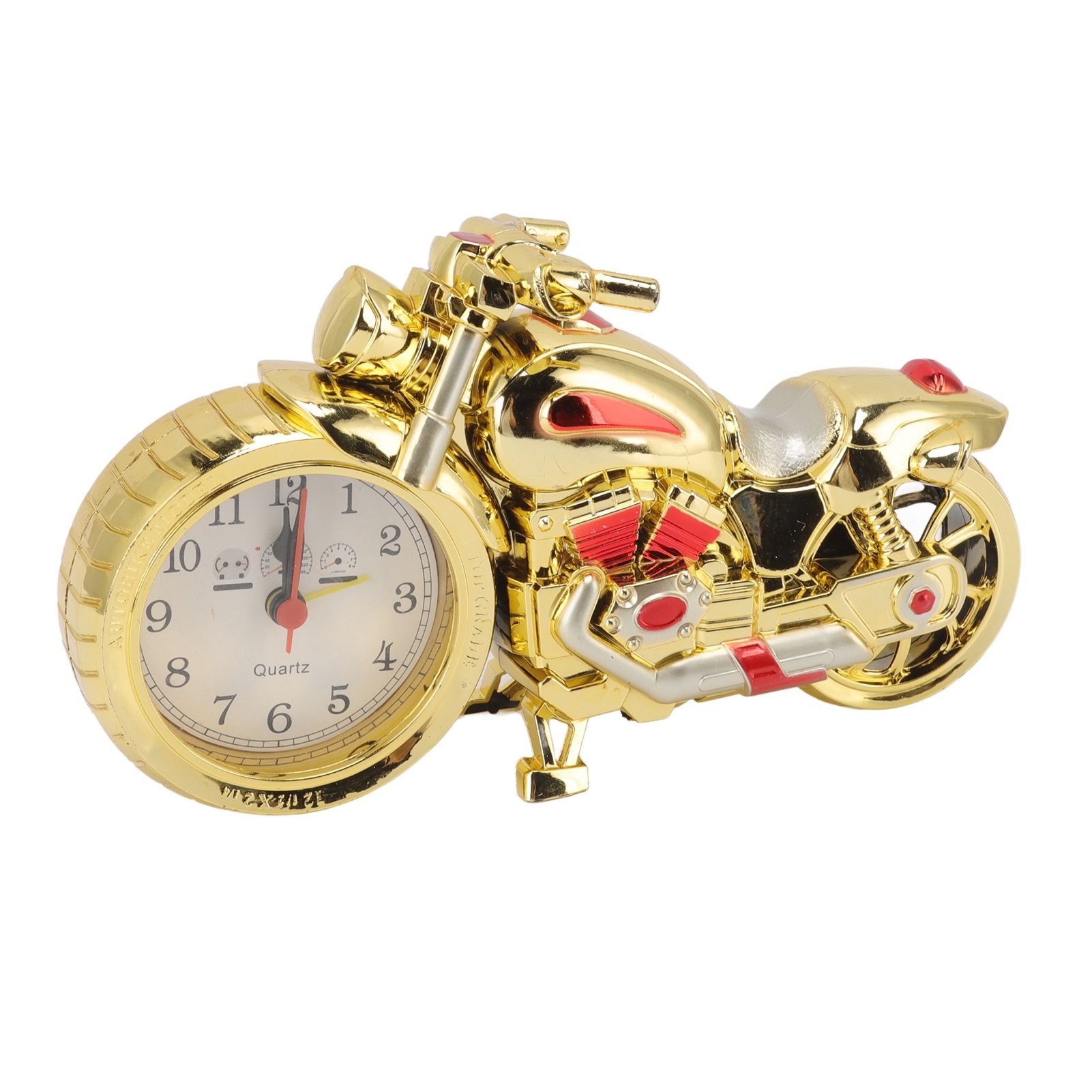 Motorcycle Alarm Clock Ingenious Vintage Simulation Motorcycle Model Alarm Clock for Children Home Car Office 168C Gold, Dual Color โ image 4