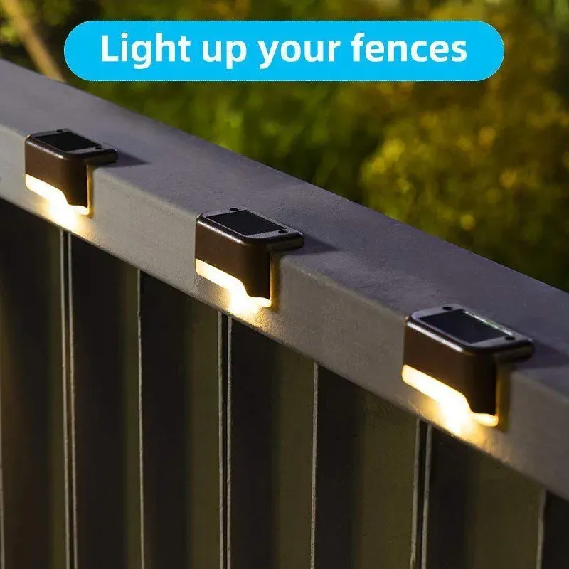 Multicoloured warm Solar LED Deck Lights Black 4-Pack for Garden Patio Pathway Stairs — image 2