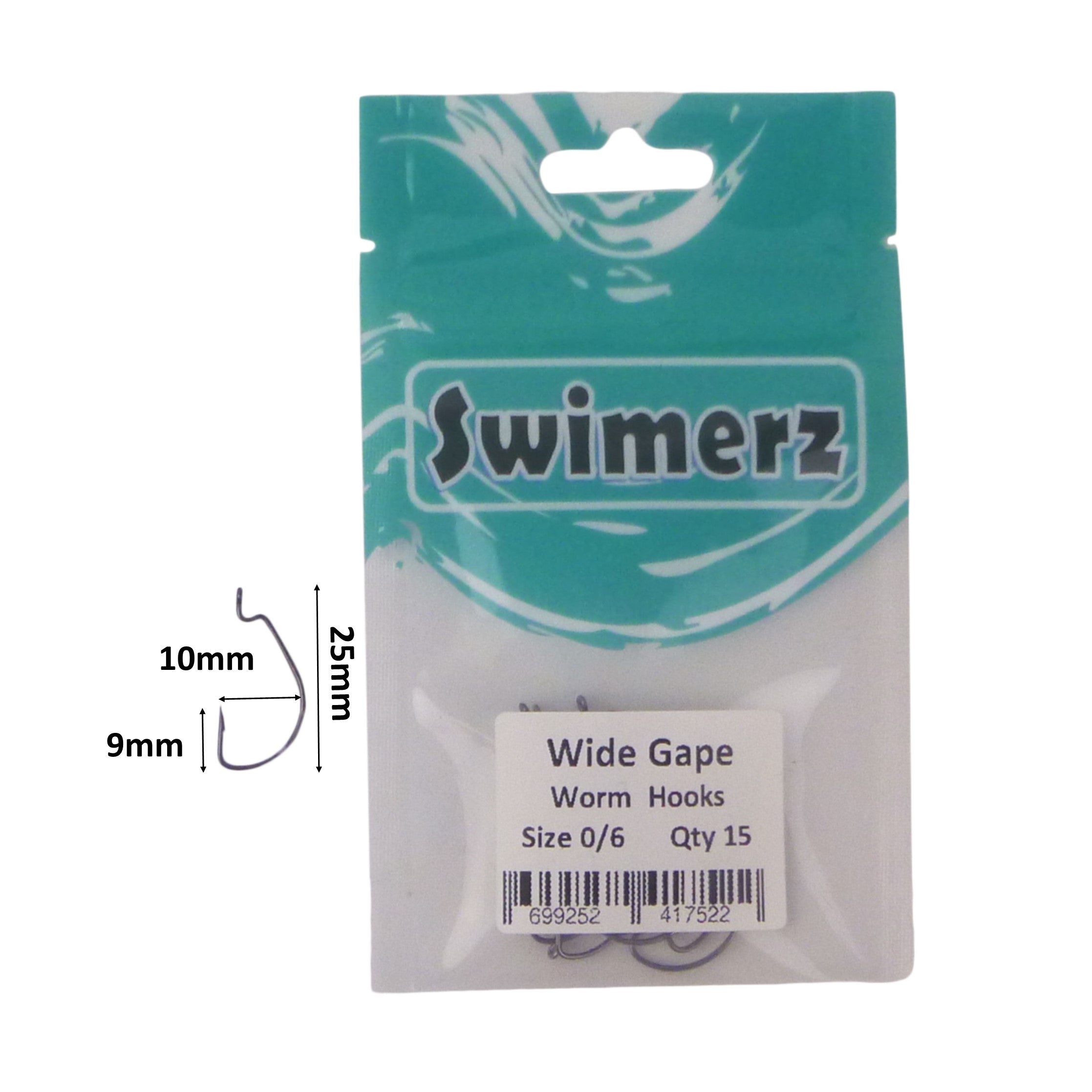 Swimerz 0/6 Wide Gape Worm Hook 15 Pack — image 3
