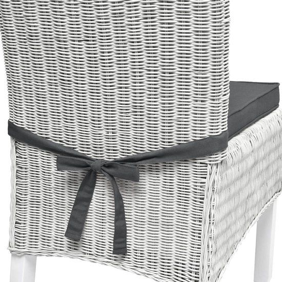 4-Pack Charcoal Grey Tie-On Chair Seat Cushions with Removable Covers, 45 × 40 cm — image 3