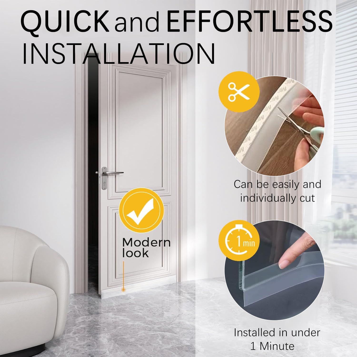 35MM Weather Stripping Door Seal, Silicone Glass Shower Door Seal Strip, Sealing Sticker Sealing Tape for Door Draft Stopper Adhesive for Doors Windows and — image 5