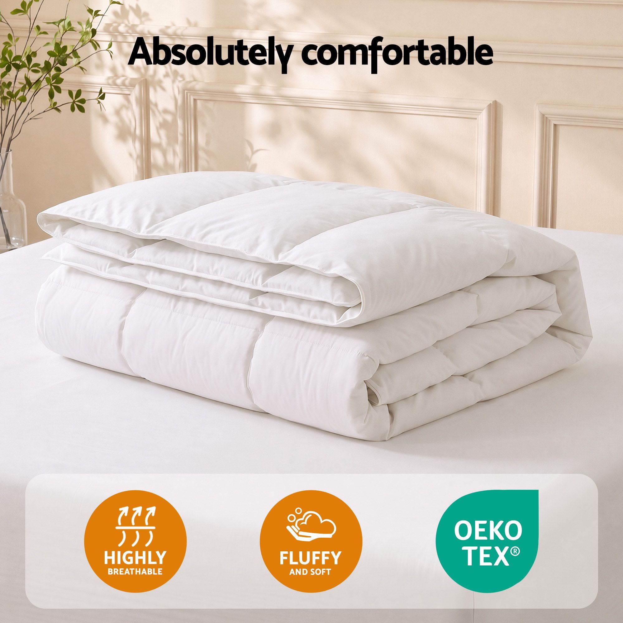 Giselle Bedding King Quilt, 200GSM Summer Duck Down Feather Doona Insert โ image 2