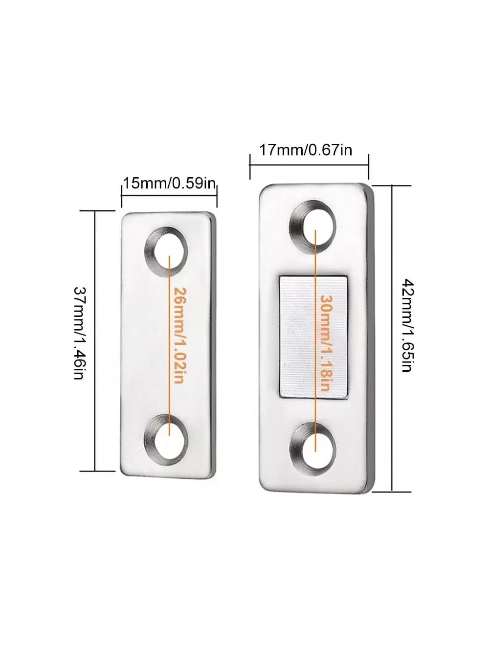 6 Pairs of No Drill Cabinet Magnetic Locks – Suitable for Drawers, Adhesive Cabinet Door Latch, Magnetic Closure for Kitchen Cabinet — image 2
