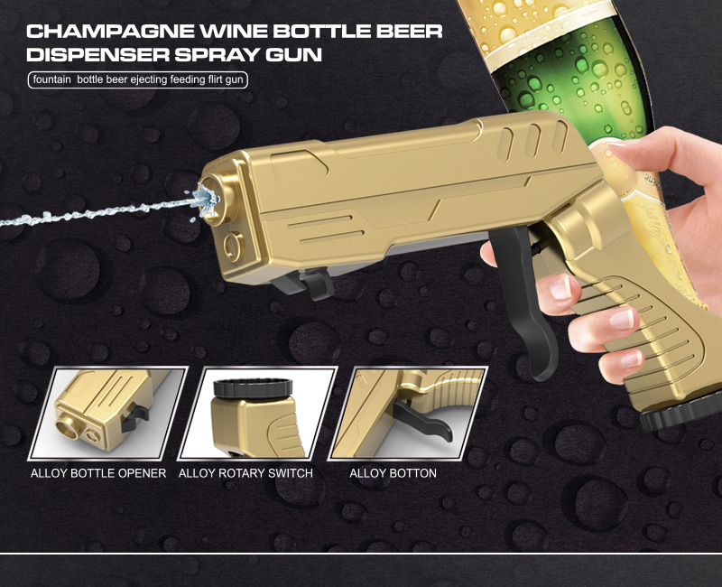 Black Champagne & Beer Spray Gun - Ultimate Party Starter & Drink Dispenser with Bottle Opener โ image 4