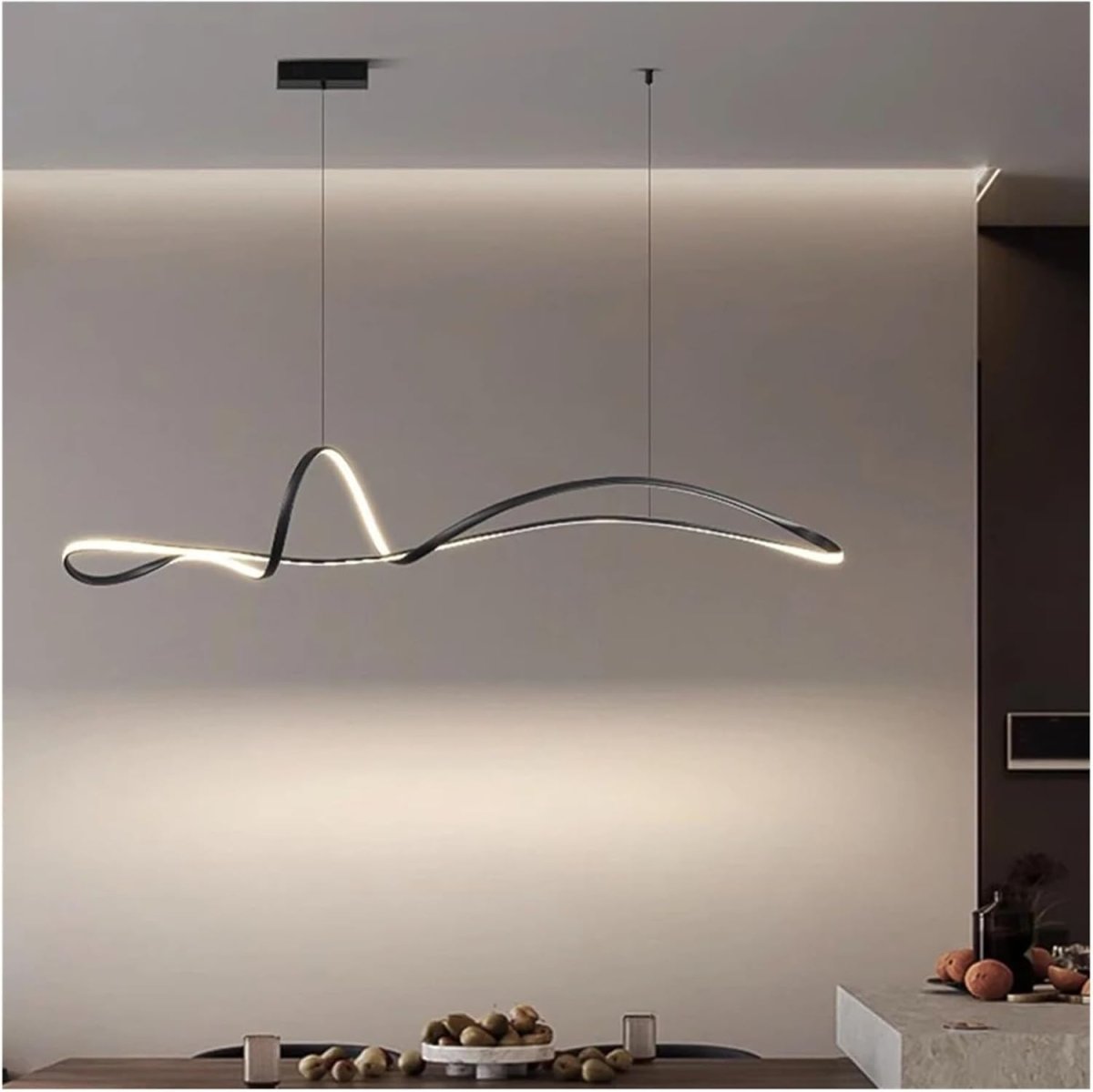 BAMDECOR A210 Modern LED Linear Pendant Lights with Dimmable LED and Adjustable Hanging Length 180cm -Black โ image 3