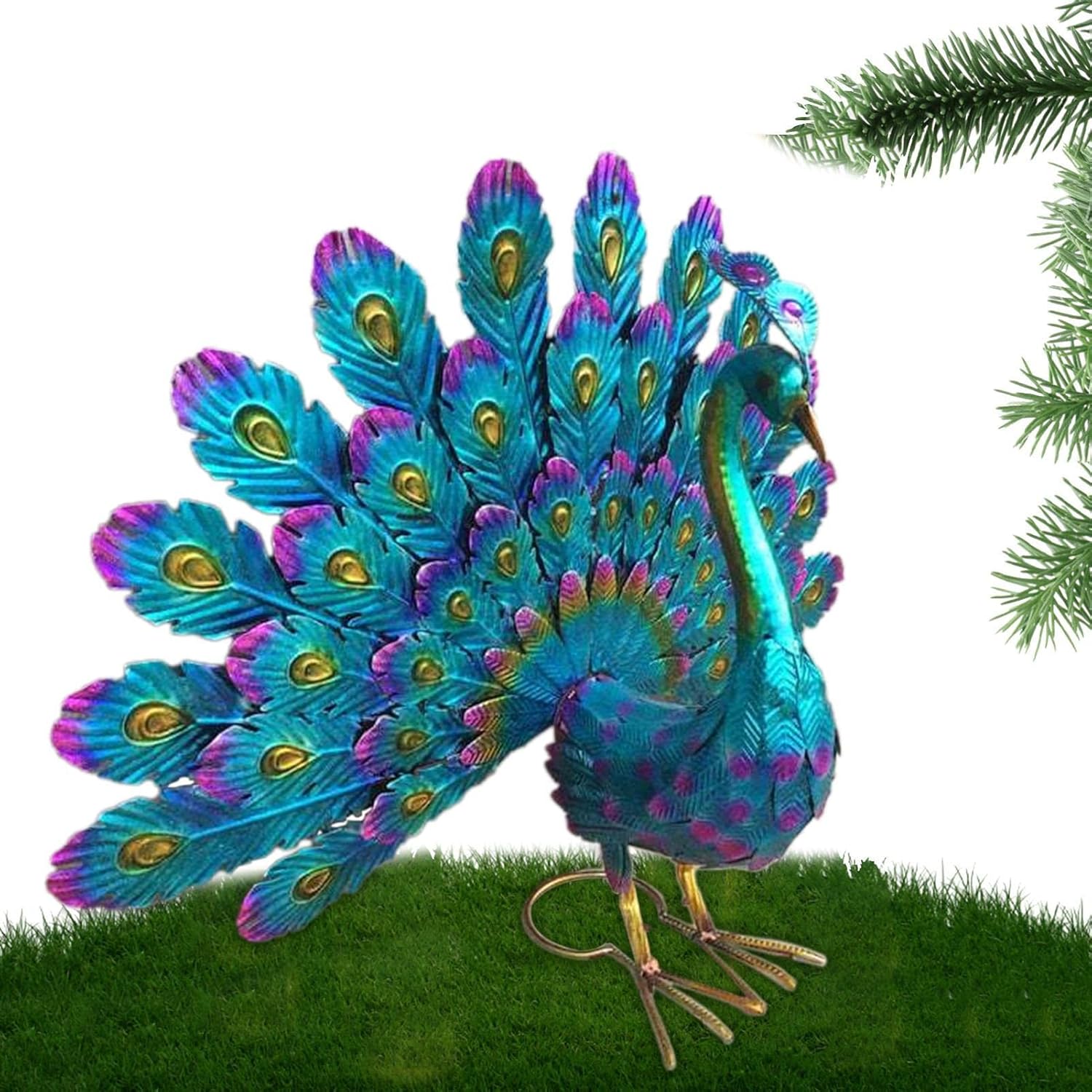 Metal Peacock Garden Decoration Weatherproof Outdoor Figurine — image 3